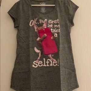 girls justice dog tee